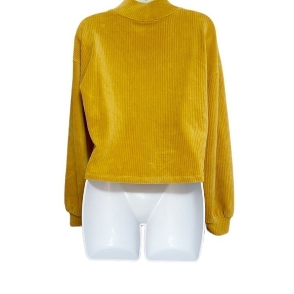 Altar’d State Mock Neck Ribbed Crop Long Sleeve Top - Picture 2 of 4